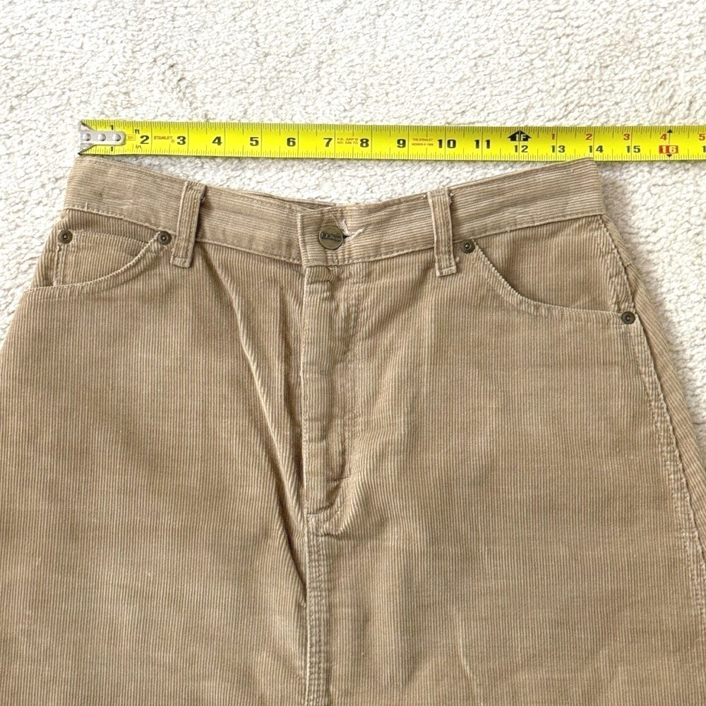 Vintage L.L. Bean Corduroy‎ Midi Skirt Tan Khaki High Waisted A-Line Size 12 USA - Picture 7 of 12